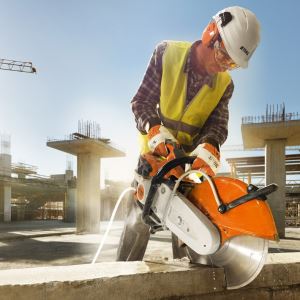 Stihl Saw In Use With Diamond Blade